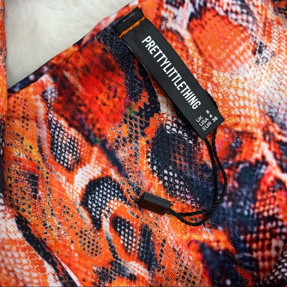 NWOT Pretty Little Thing Snakeskin Print Swimsuit - Picture 4 of 8